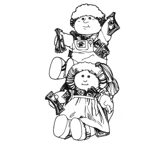 The timely popularity of Cabbage Patch Dolls enabled one dollar maker to barter doll making lessons for a wide assortment of services.